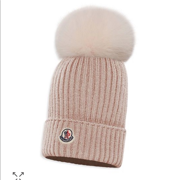 NWT Moncler Pompom hat in blush beige pink - Picture 1 of 6
